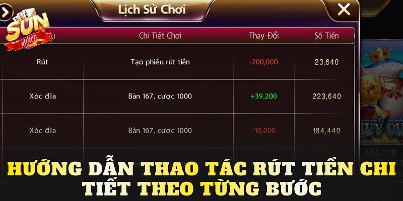 Hướng dẫn thao tác rút tiền chi tiết theo từng bước